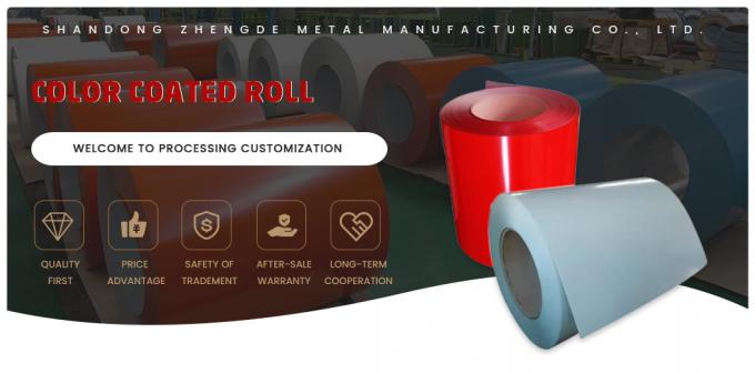 RoHS PPGI Steel Coil Prepainted Color Coated Sheet Coil ความกว้าง 3000 มม. 0